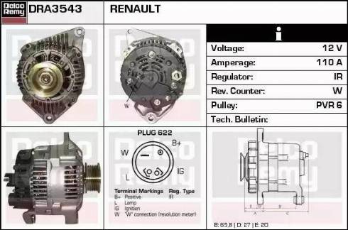 Remy DRA3543 - Ģenerators autodraugiem.lv