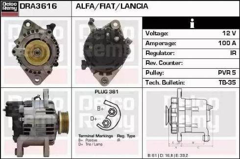 Remy DRA3616 - Ģenerators autodraugiem.lv