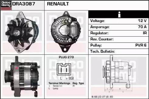 Remy DRA3087 - Ģenerators autodraugiem.lv