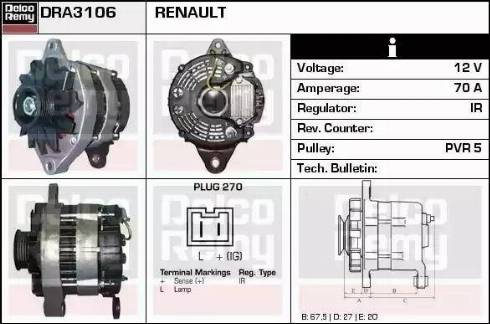 Remy DRA3106 - Ģenerators autodraugiem.lv
