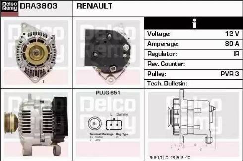 Remy DRA3803 - Ģenerators autodraugiem.lv