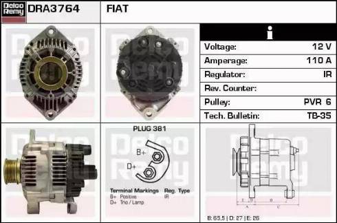 Remy DRA3764 - Ģenerators autodraugiem.lv