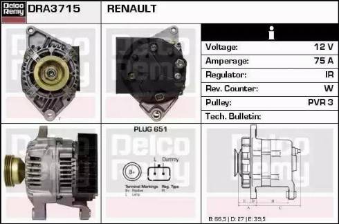 Remy DRA3715 - Ģenerators autodraugiem.lv