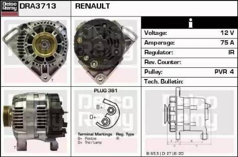 Remy DRA3713 - Ģenerators autodraugiem.lv