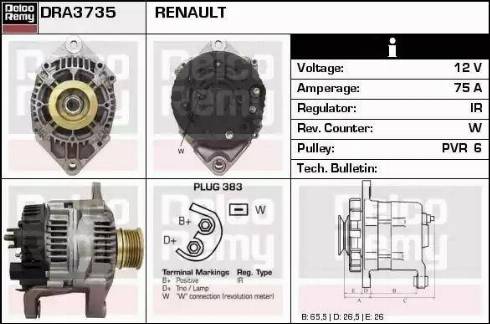 Remy DRA3735 - Ģenerators autodraugiem.lv