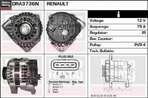 Remy DRA3736N - Ģenerators autodraugiem.lv