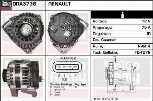 Remy DRA3736 - Ģenerators autodraugiem.lv