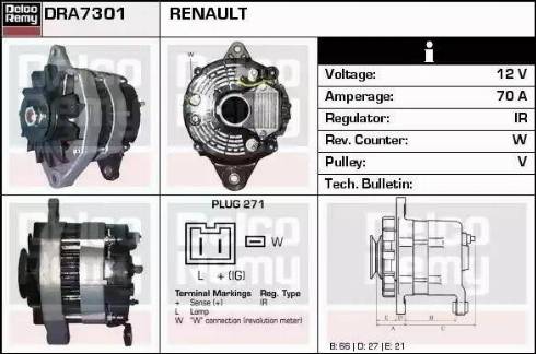 Remy DRA7301 - Ģenerators autodraugiem.lv
