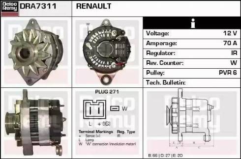 Remy DRA7311 - Ģenerators autodraugiem.lv