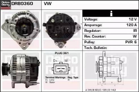 Remy DRB0360 - Ģenerators autodraugiem.lv