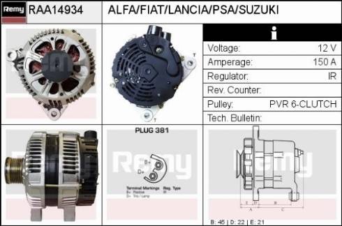 Remy RAA14934 - Ģenerators autodraugiem.lv