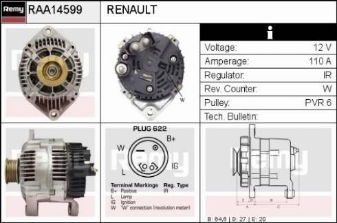 Remy RAA14599 - Ģenerators autodraugiem.lv