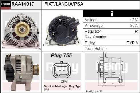 Remy RAA14017 - Ģenerators autodraugiem.lv
