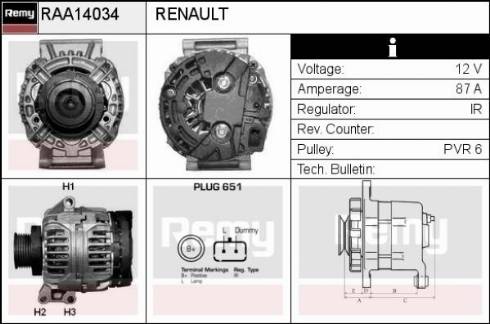 Remy RAA14034 - Ģenerators autodraugiem.lv