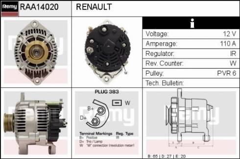 Remy RAA14020 - Ģenerators autodraugiem.lv