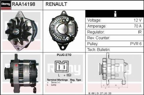 Remy RAA14198 - Ģenerators autodraugiem.lv