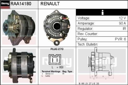 Remy RAA14180 - Ģenerators autodraugiem.lv