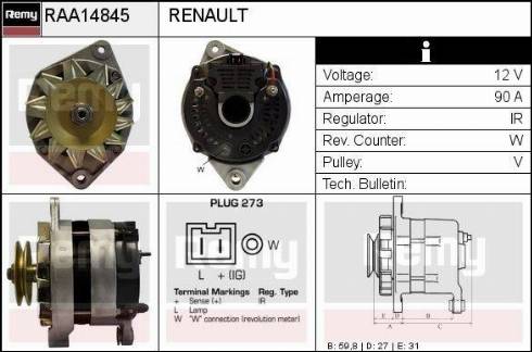 Remy RAA14845 - Ģenerators autodraugiem.lv