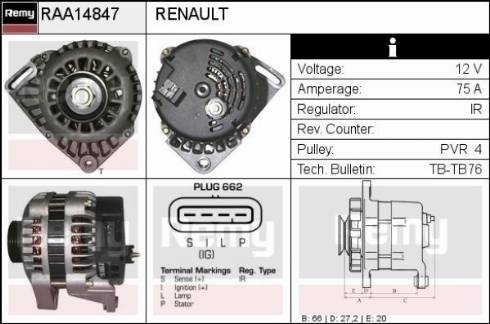 Remy RAA14847 - Ģenerators autodraugiem.lv
