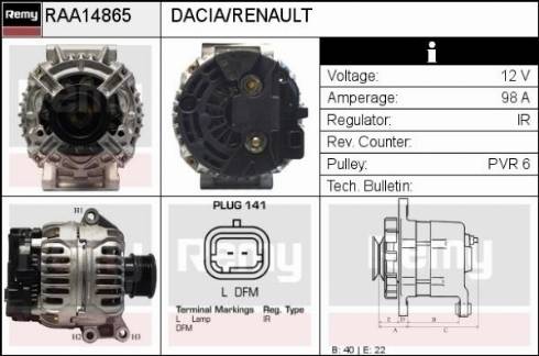 Remy RAA14865 - Ģenerators autodraugiem.lv
