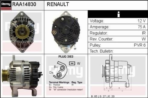 Remy RAA14830 - Ģenerators autodraugiem.lv