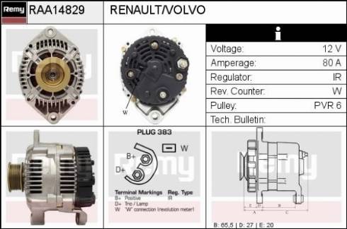 Remy RAA14829 - Ģenerators autodraugiem.lv