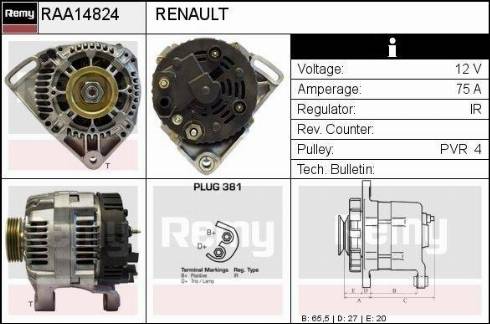 Remy RAA14824 - Ģenerators autodraugiem.lv