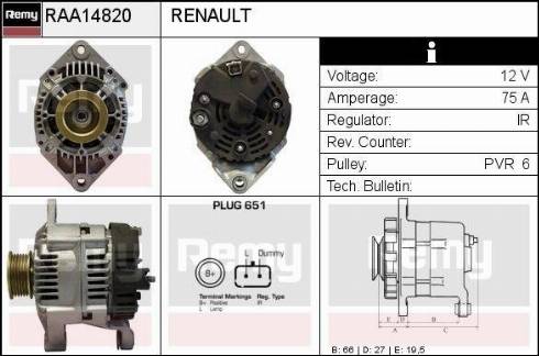 Remy RAA14820 - Ģenerators autodraugiem.lv