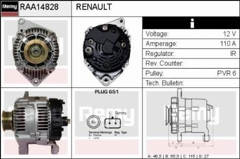 Remy RAA14828 - Ģenerators autodraugiem.lv