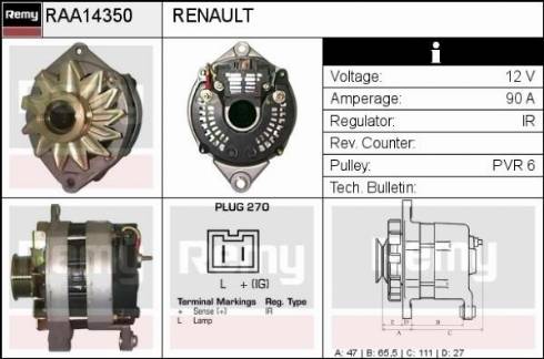 Remy RAA14350 - Ģenerators autodraugiem.lv