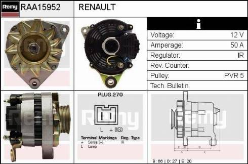 Remy RAA15952 - Ģenerators autodraugiem.lv