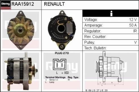 Remy RAA15912 - Ģenerators autodraugiem.lv