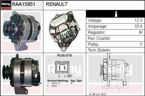 Remy RAA15851 - Ģenerators autodraugiem.lv