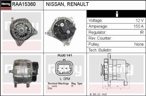 Remy RAA15360 - Ģenerators autodraugiem.lv