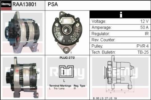 Remy RAA13801 - Ģenerators autodraugiem.lv