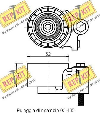 REPKIT RKT1489 - Spriegotājrullītis, Gāzu sadales mehānisma piedziņas siksna autodraugiem.lv