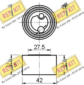 REPKIT RKT1436 - Spriegotājrullītis, Gāzu sadales mehānisma piedziņas siksna autodraugiem.lv