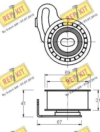 REPKIT RKT1438 - Spriegotājrullītis, Gāzu sadales mehānisma piedziņas siksna autodraugiem.lv