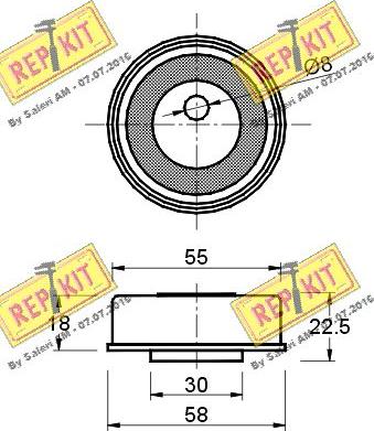 REPKIT RKT1596 - Spriegotājrullītis, Gāzu sadales mehānisma piedziņas siksna autodraugiem.lv