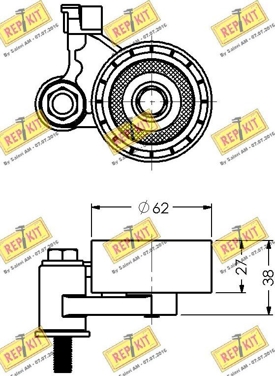 REPKIT RKT1504 - Spriegotājrullītis, Gāzu sadales mehānisma piedziņas siksna autodraugiem.lv