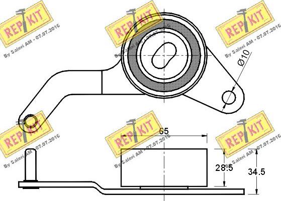 REPKIT RKT1517 - Spriegotājrullītis, Gāzu sadales mehānisma piedziņas siksna autodraugiem.lv