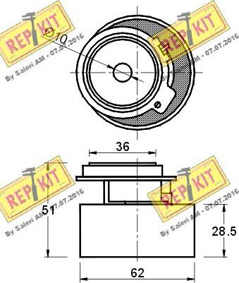 REPKIT RKT1522 - Spriegotājrullītis, Gāzu sadales mehānisma piedziņas siksna autodraugiem.lv