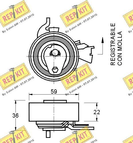 REPKIT RKT1107 - Spriegotājrullītis, Gāzu sadales mehānisma piedziņas siksna autodraugiem.lv