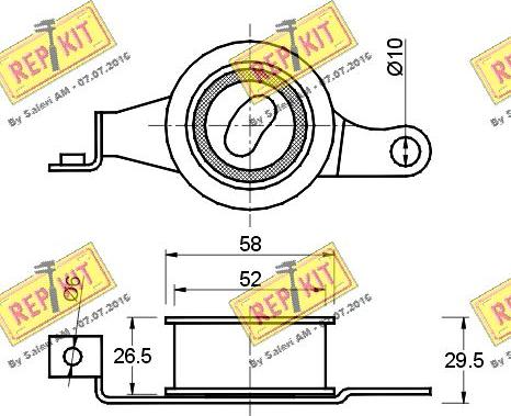 REPKIT RKT1184 - Spriegotājrullītis, Gāzu sadales mehānisma piedziņas siksna autodraugiem.lv