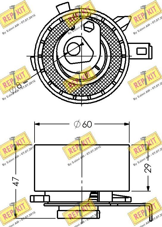 REPKIT RKT1837 - Spriegotājrullītis, Gāzu sadales mehānisma piedziņas siksna autodraugiem.lv