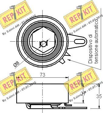 REPKIT RKT1369 - Spriegotājrullītis, Gāzu sadales mehānisma piedziņas siksna autodraugiem.lv