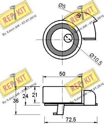 REPKIT RKT1310 - Spriegotājrullītis, Gāzu sadales mehānisma piedziņas siksna autodraugiem.lv