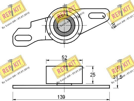 REPKIT RKT1311 - Spriegotājrullītis, Gāzu sadales mehānisma piedziņas siksna autodraugiem.lv