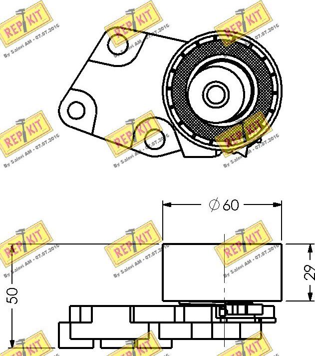 REPKIT RKT1382 - Spriegotājrullītis, Gāzu sadales mehānisma piedziņas siksna autodraugiem.lv