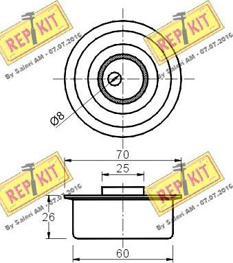 REPKIT RKT1335 - Spriegotājrullītis, Gāzu sadales mehānisma piedziņas siksna autodraugiem.lv